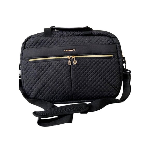 Bagsmart Quilted Laptop Bag With Shoulder Strap & Dual Zipper Closure - Picture 1 of 5